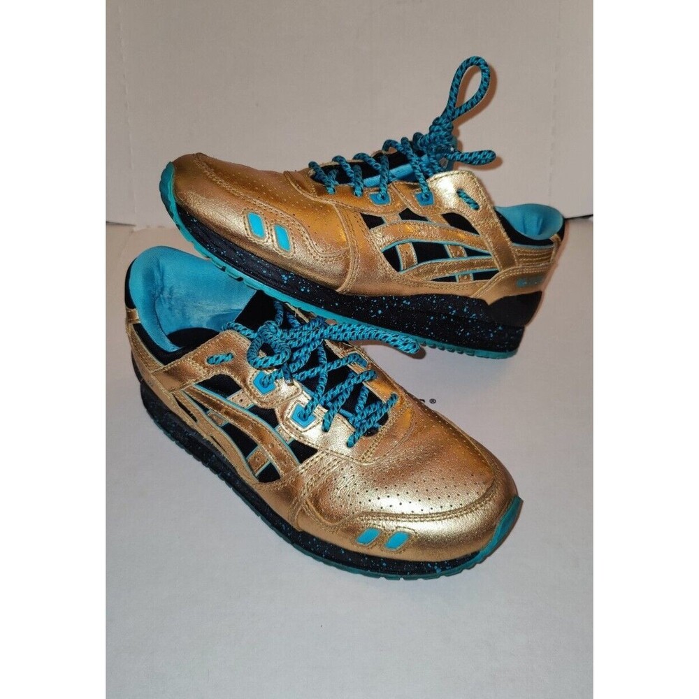 Asics Gold and Blue Sneakers
